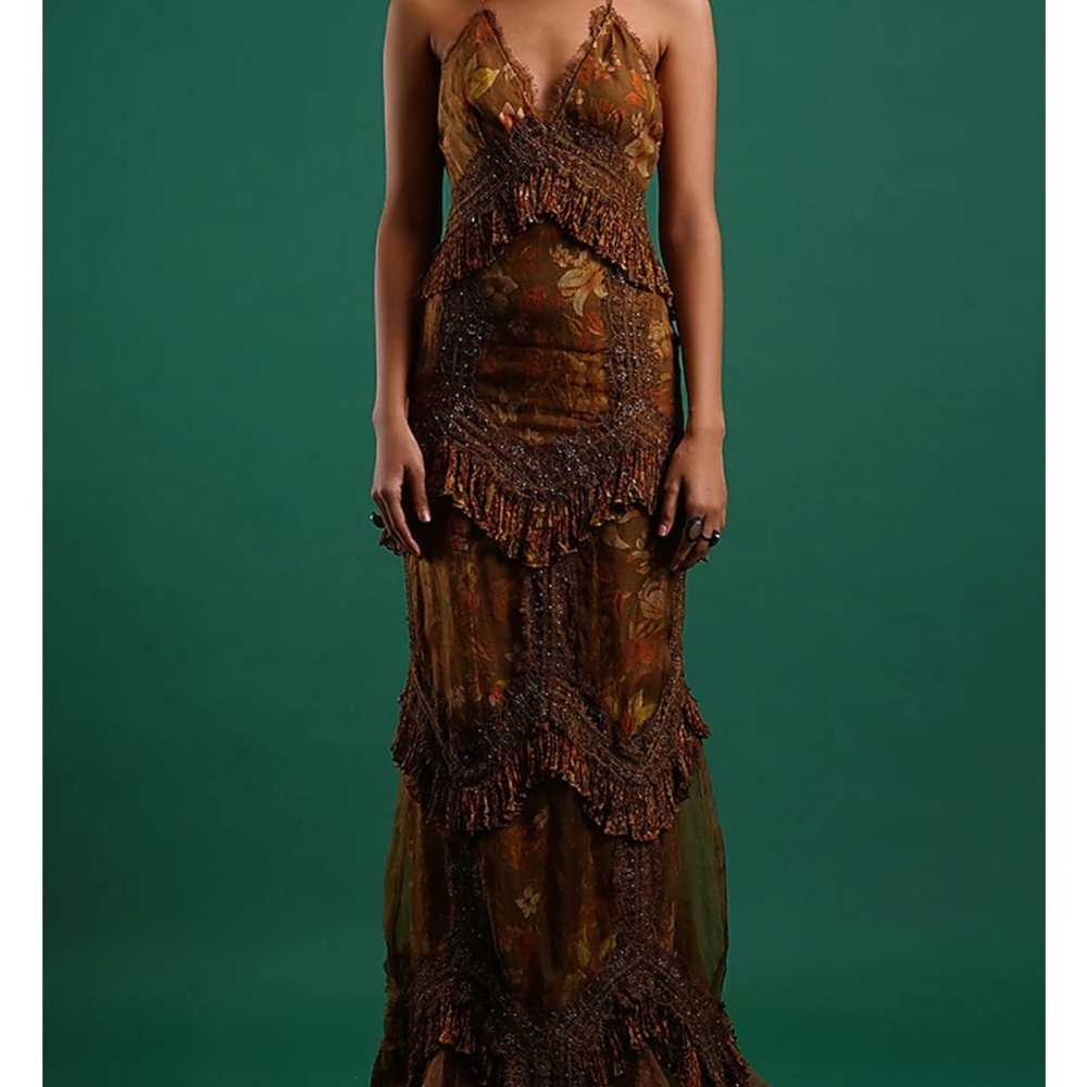 NIDHI YASHA Olive Printed Dress